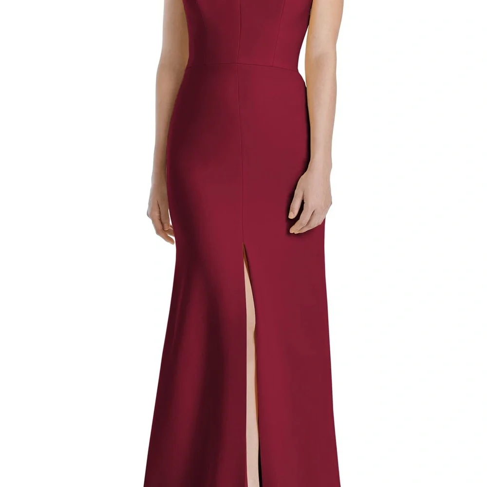 Dessy Gown Off The Shoulder Burgundy Size 0 NWT